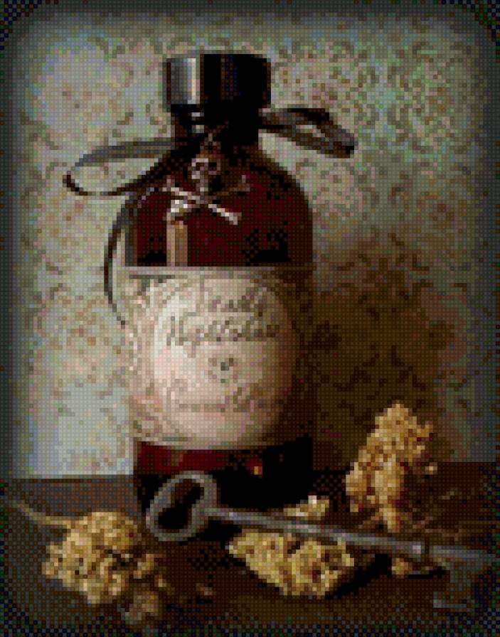 Бутыль и ключ - ключ, склянка, алхимия, бутылочка - предпросмотр