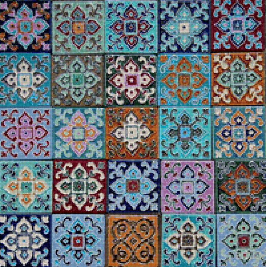 Узоры - мозаика, фон, плитка - предпросмотр