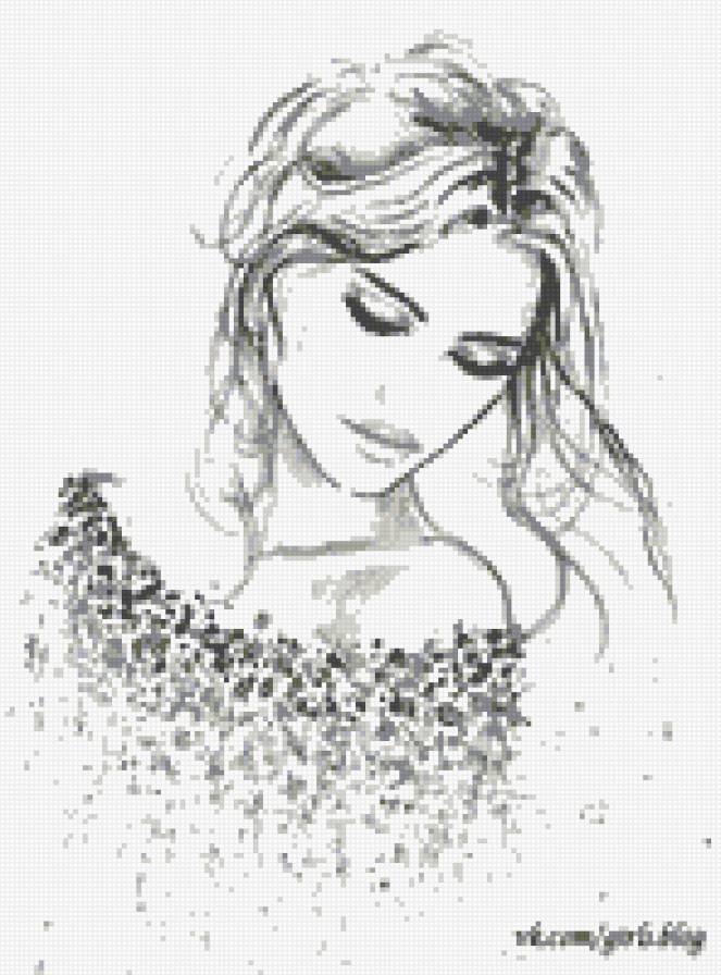 девушка - девушка, монохром - предпросмотр