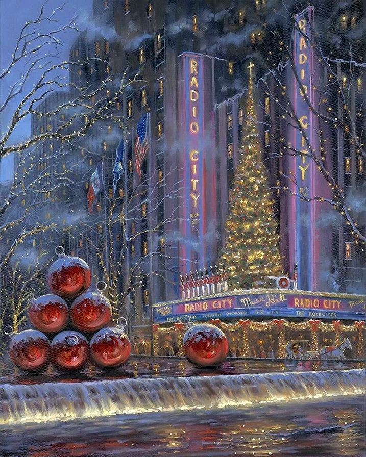 Radio City Music Hall - нью-йорк, города, рождество - оригинал