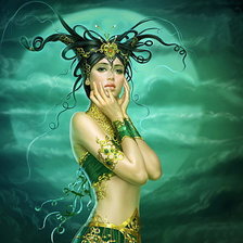 Схема вышивки «девушка в зеленом»