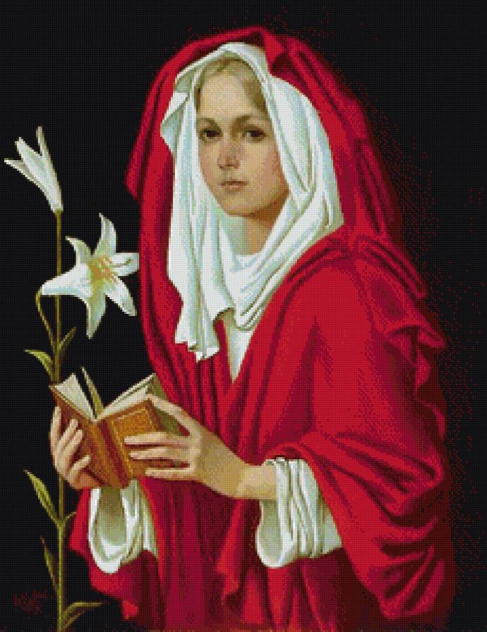 портрет с цветами - цветы, девушка - предпросмотр