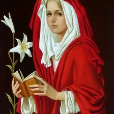 портрет с цветами