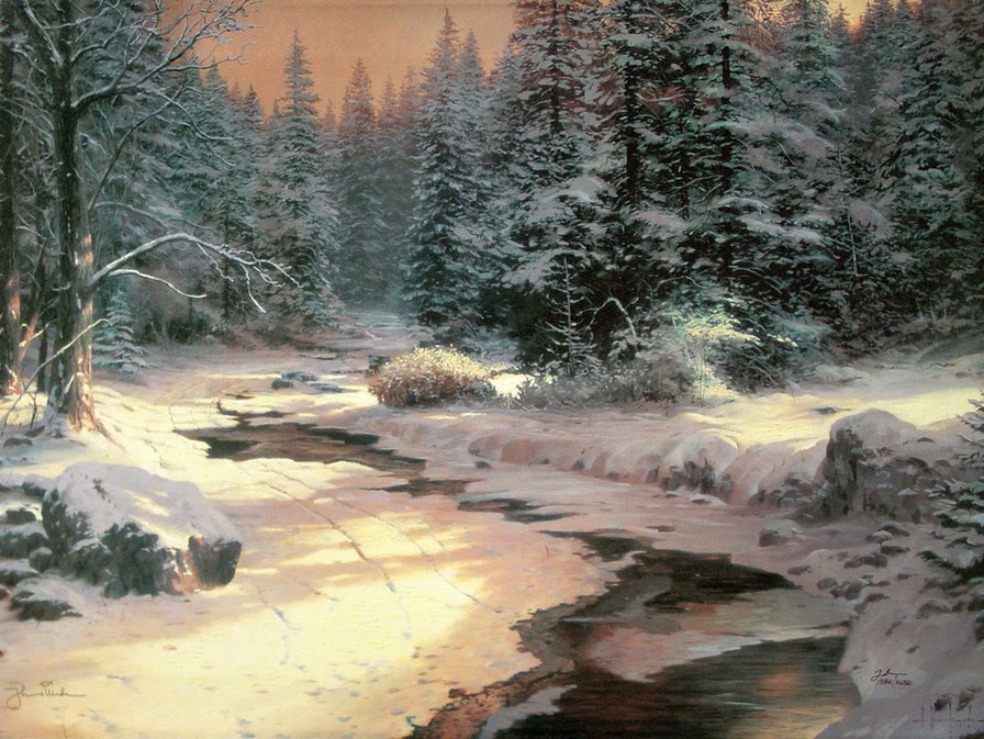 зимний лес - пейзаж, лес, снег, деревья, зима - оригинал