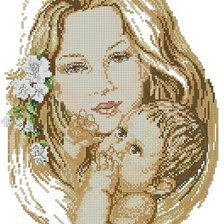 Оригинал схемы вышивки «Мать и дитя» (№799976)