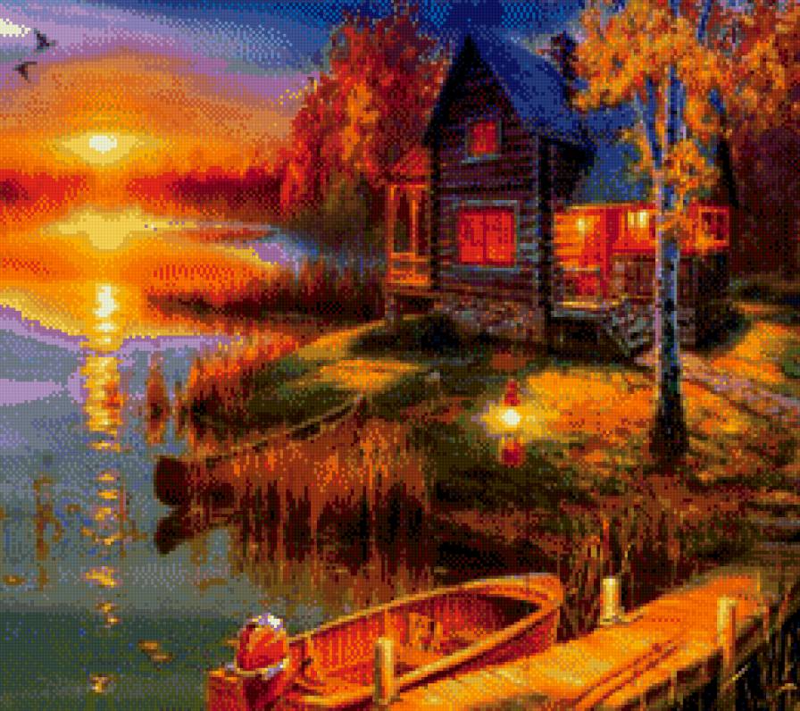 Осенний закат. - уют, сказка, закат, природа, осень - предпросмотр