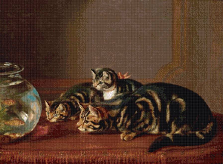 рыболовы - котики, коты - предпросмотр