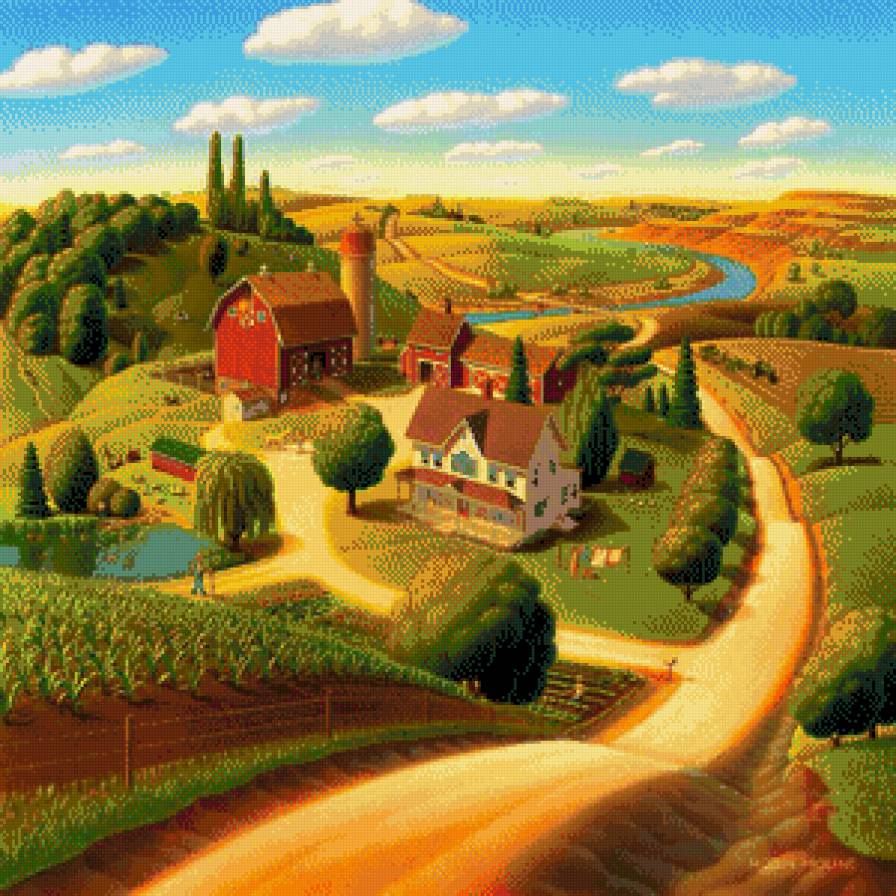 Summer on the Farm - ферма, художник robin moline, лето - предпросмотр