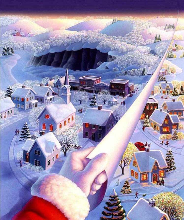 Holiday Coming Soon - художник robin moline, зима, рождество - оригинал