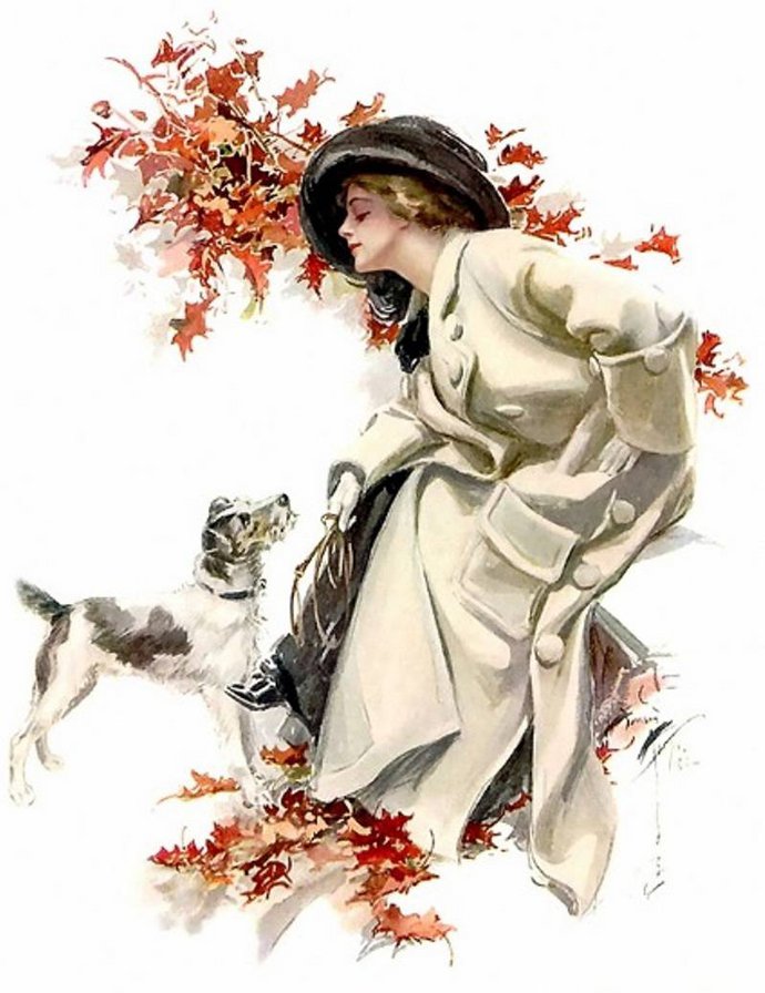 Сan't you speak - простая - осень, женщина, девушка, собака, прогулка - оригинал