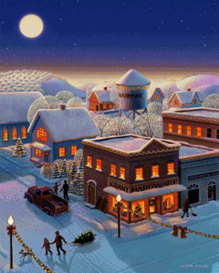Christmas In Harmony - зима, художник robin moline, рождество - предпросмотр