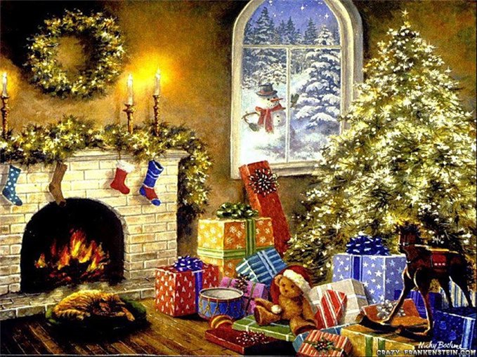 новогодние подарки - елка, праздник, подарки, новый год - оригинал