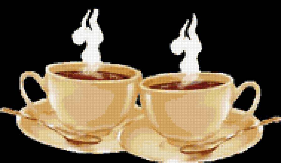 Кружки с чаем - чаепитие, чай, сервиз, кофе, кружка - предпросмотр
