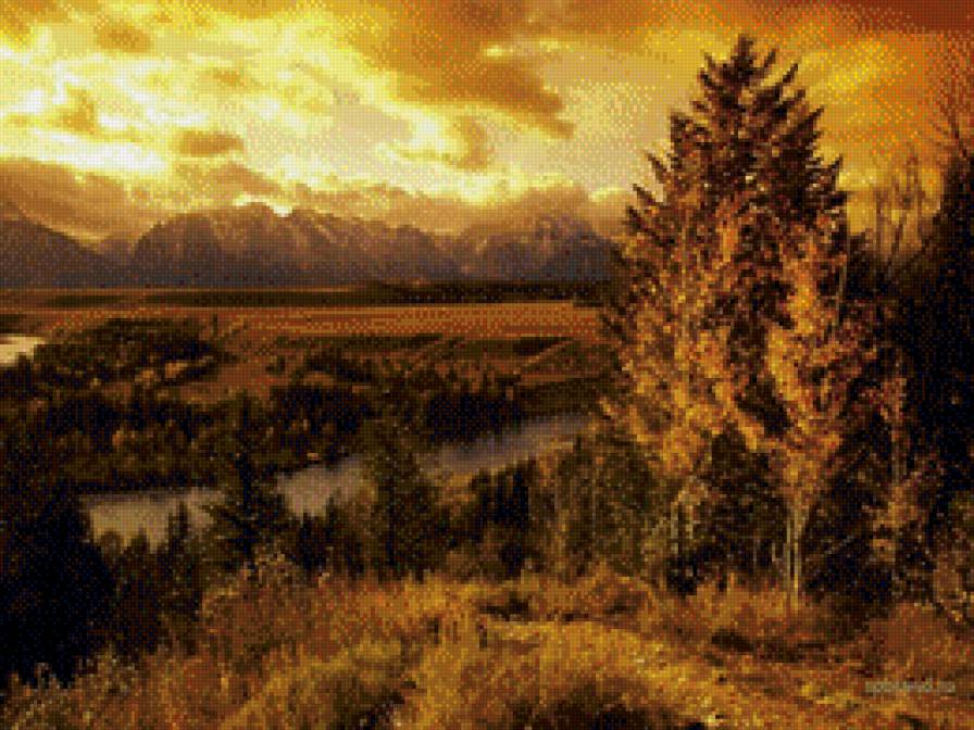 осенний вечер - осень, природа, пейзаж, времена года, вечер - предпросмотр