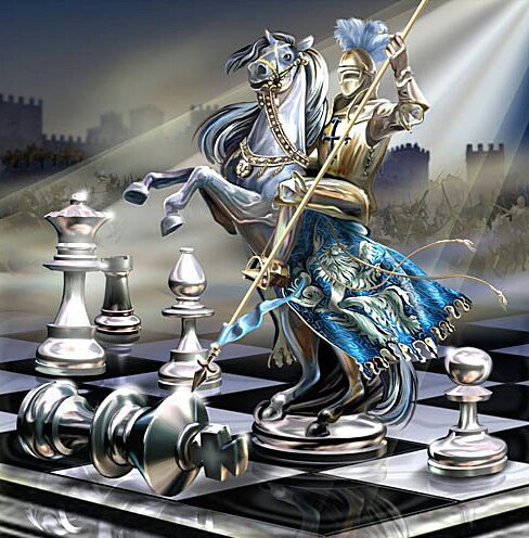 Ход конем - картина, игра, рыцарь, шахматы - оригинал