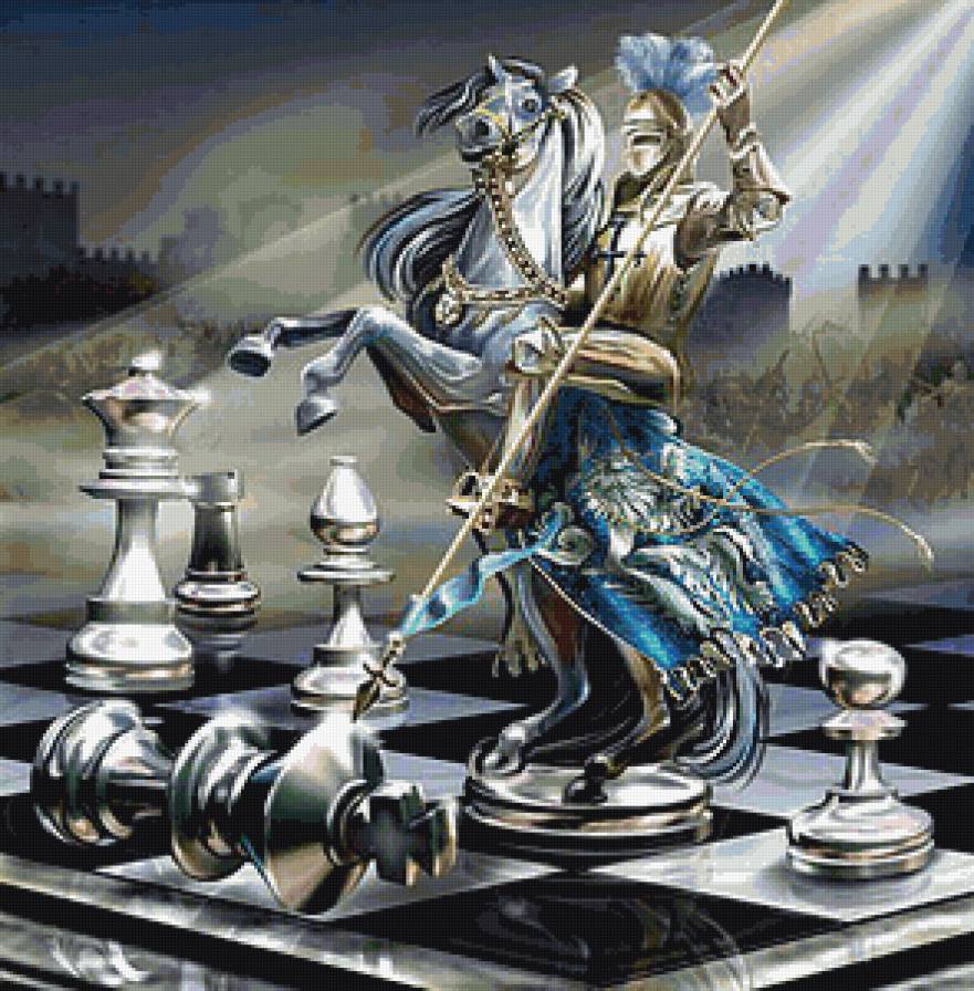 Ход конем - игра, шахматы, рыцарь, картина - предпросмотр