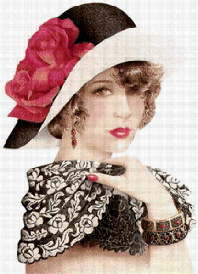 портрет дамы в шляпе - портрет, девушка - предпросмотр