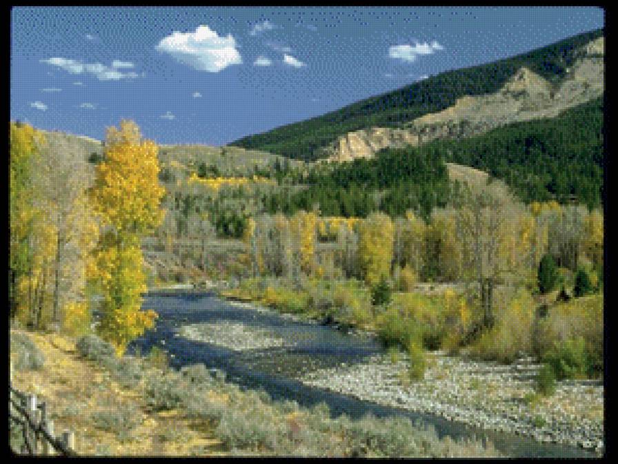 горный пейзаж - горы, пейзаж, вода - предпросмотр