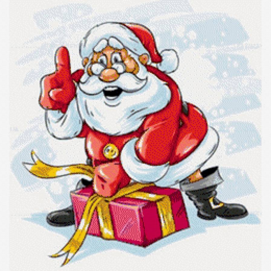 Секрет Санты. - новый год, санта клаус, красный., секрет - предпросмотр