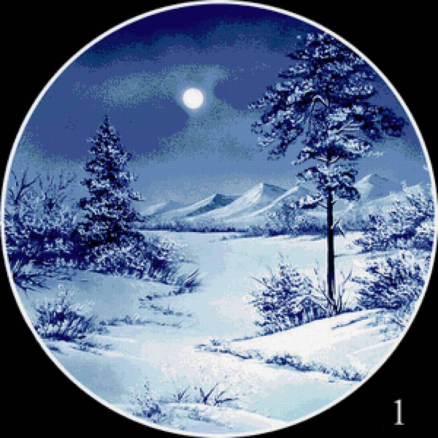 Зимняя ночь - круг - предпросмотр
