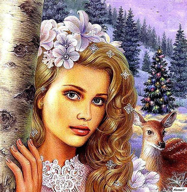 девушка в лесу - девушка, зима - оригинал