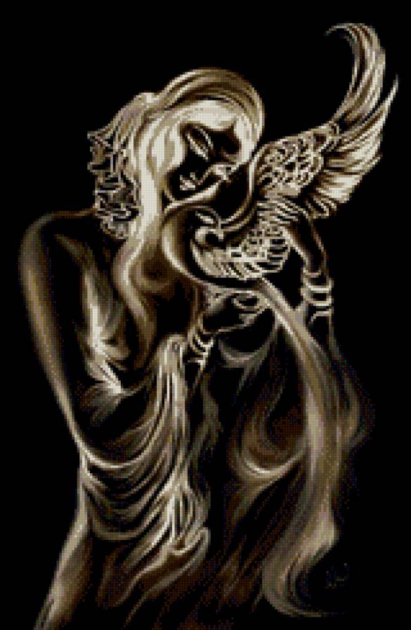 девушка с голубем - девушка, одиночество - предпросмотр