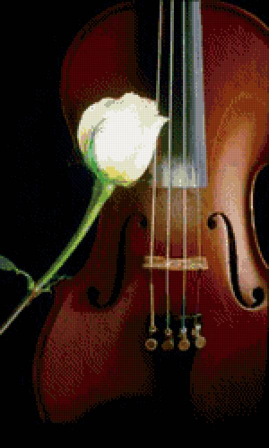 скрипка и роза - роза, скрипка - предпросмотр