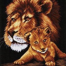 Схема вышивки «львы»