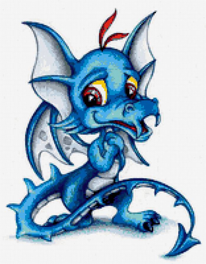 синий дракоша - драконы - предпросмотр