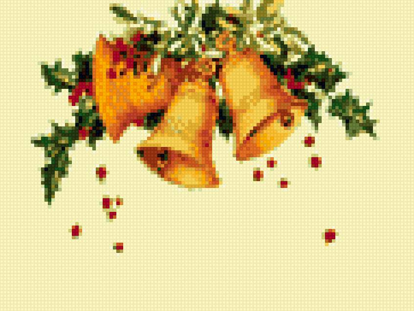 узор для скатерти - рождество, узор, колокольчик, зима - предпросмотр