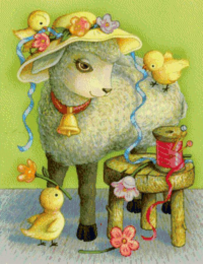 овечка - овечки, овечка, цыплята, животные - предпросмотр