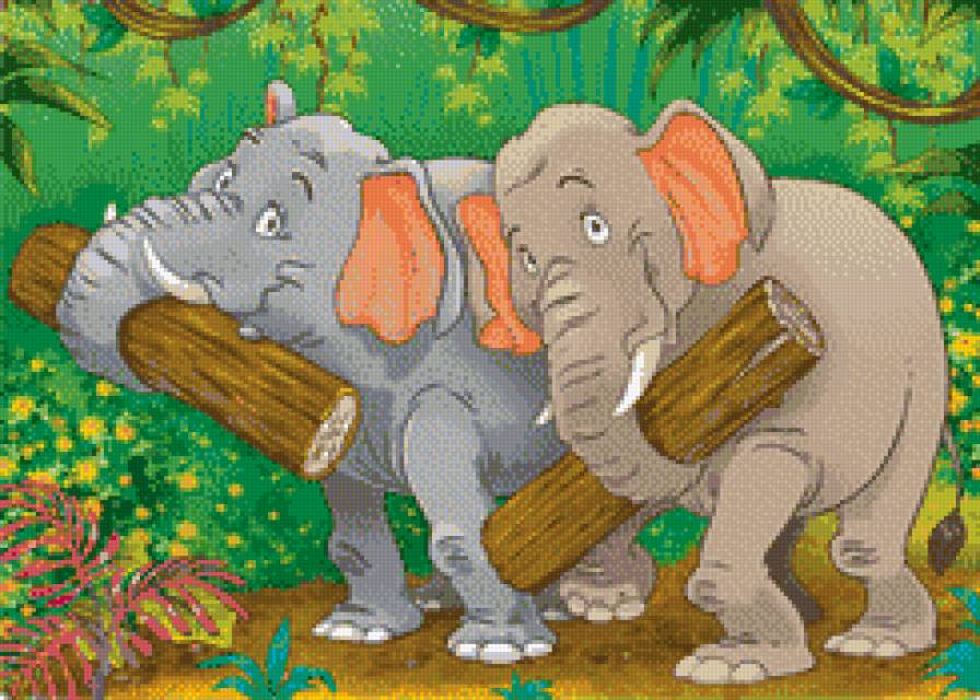слоники - животные, детям, мультяшки, детская, слоны, детское, слон - предпросмотр