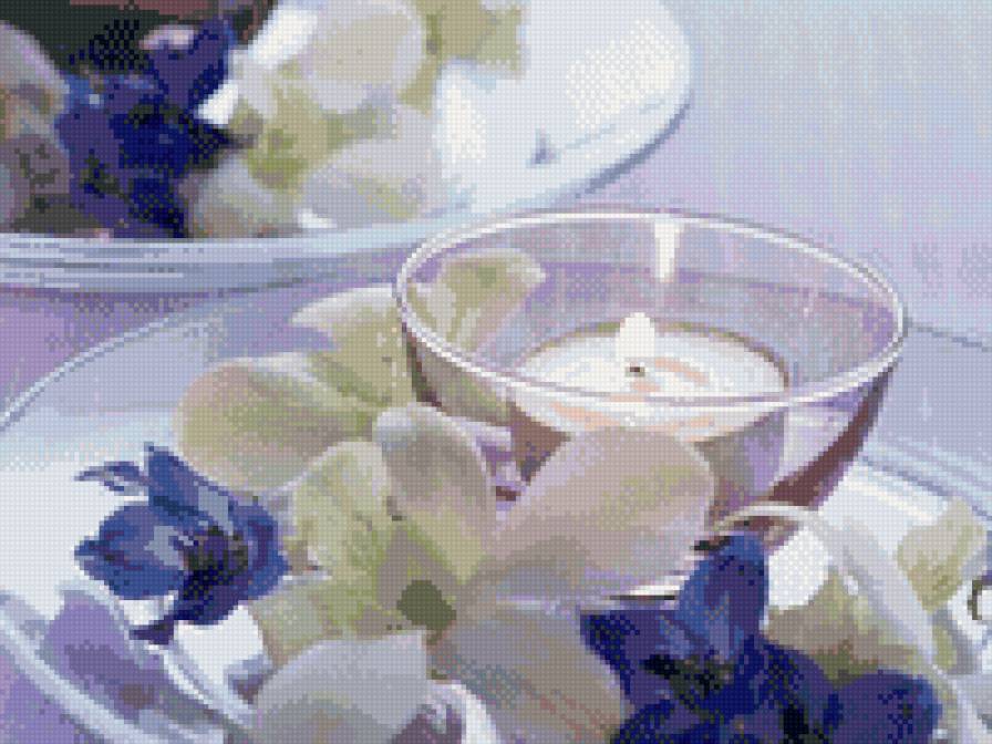 романтика - обед, орхидеи, цветы, свечи - предпросмотр