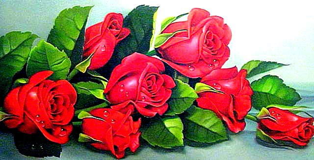 Розы красные - букет, цветы, розы - оригинал