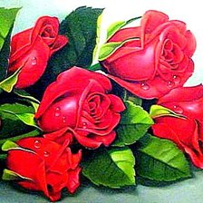 Оригинал схемы вышивки «Розы красные» (№803873)