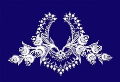 Кружева - контурная, монохром, орнамент - оригинал