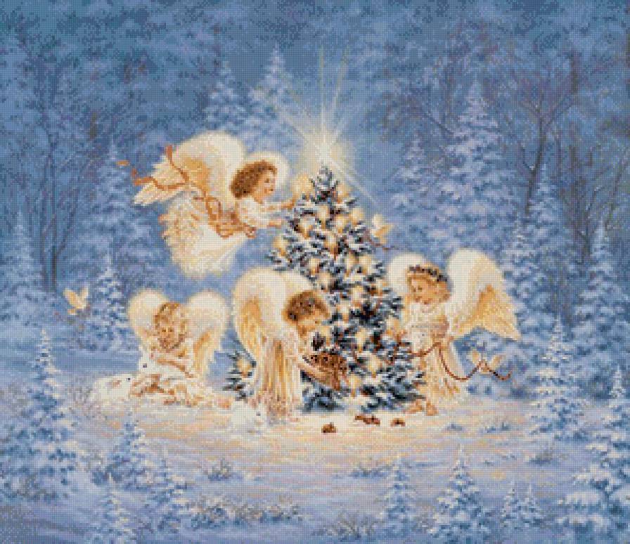 Рождественские ангелы - зима, ангел, праздник, снег - предпросмотр