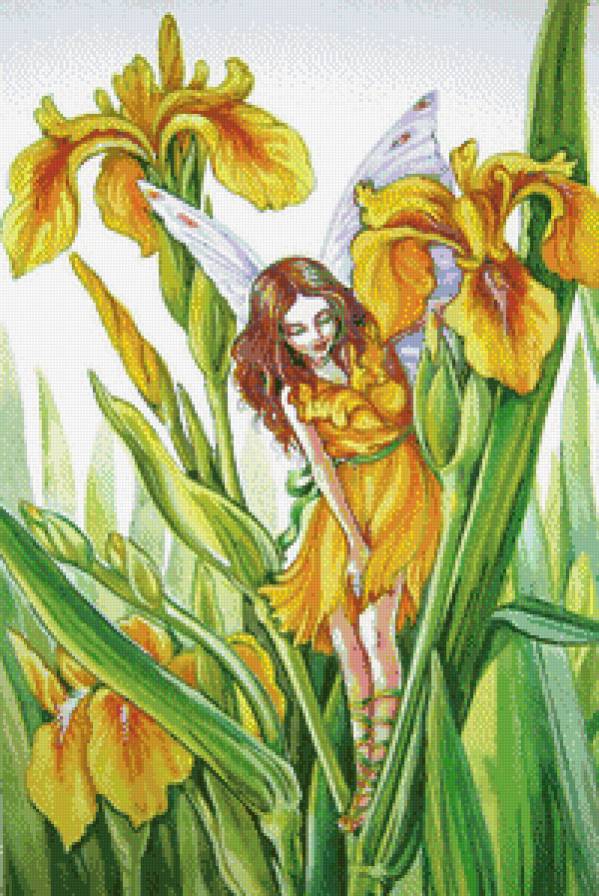 фея ирисов - феечки, феечка, феи, фентези, ирисы, цветы, ирис - предпросмотр