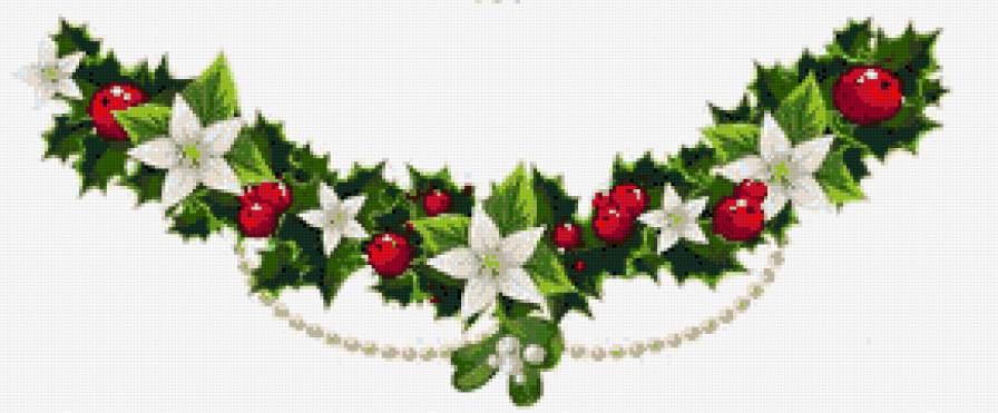 Узор для скатерти - узор, рождество, зима, омела, скатерть - предпросмотр