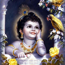 Схема вышивки «Кришна у окна»