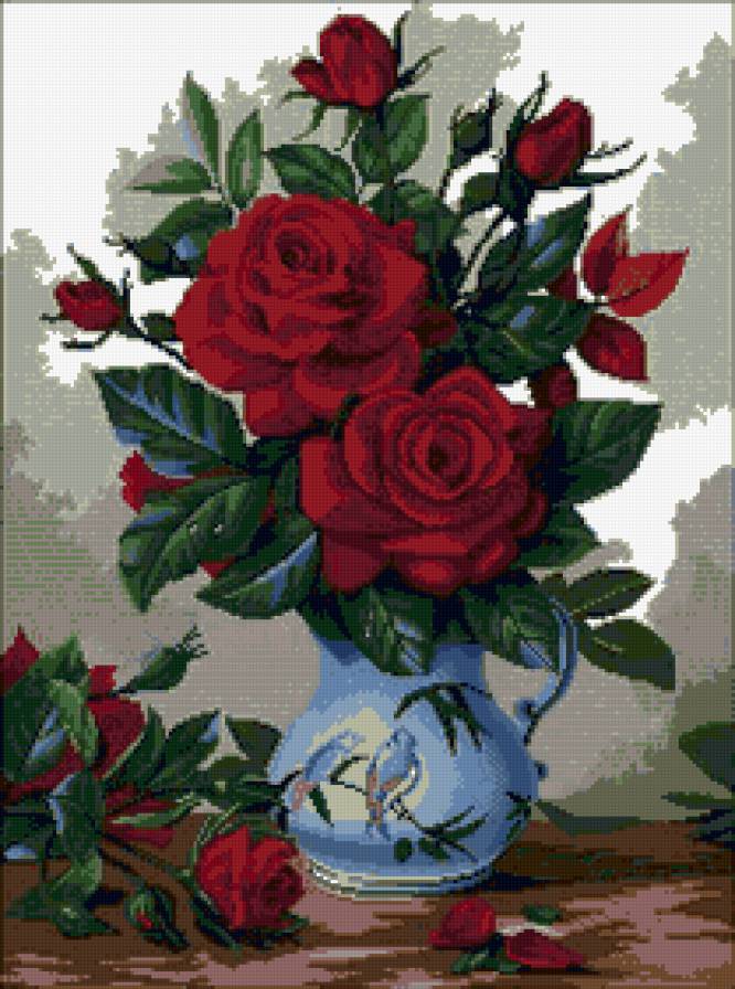 розы - картина, цветы - предпросмотр