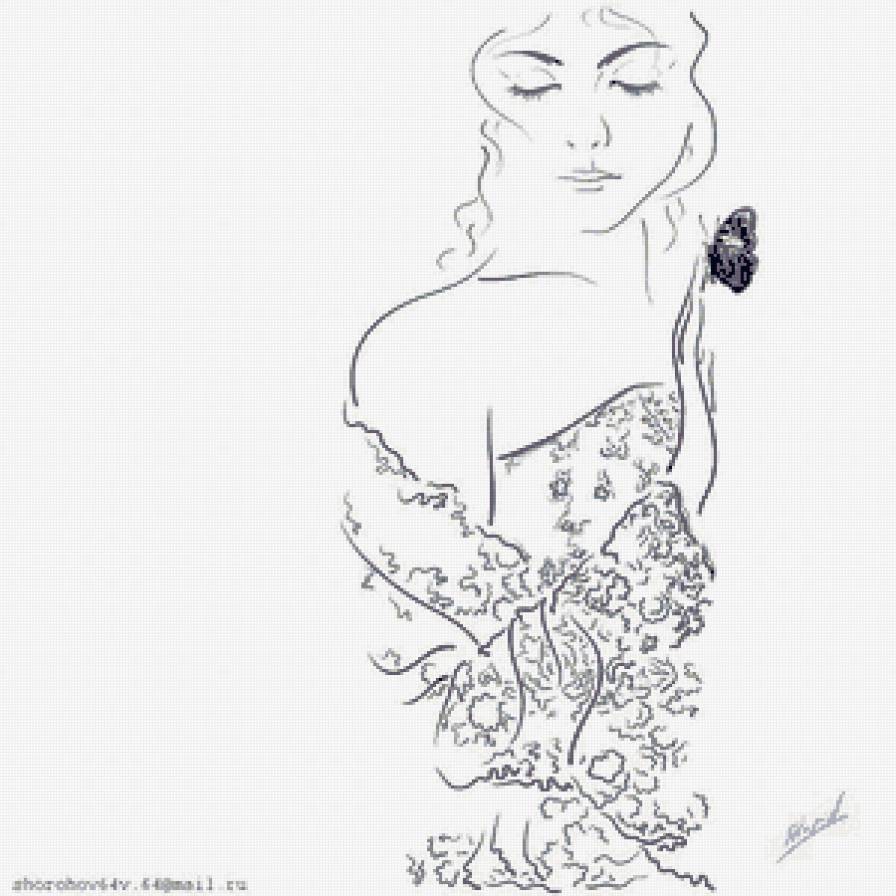 женский образ - монохром - предпросмотр