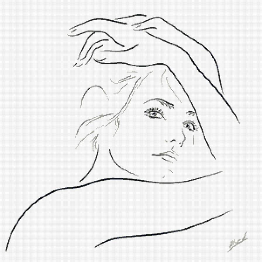 женский образ - монохром - предпросмотр