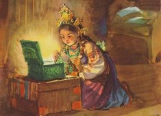 Малахитовая шкатулка - сказка, быт, картина, русское - оригинал