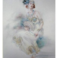 Оригинал схемы вышивки «дама» (№805318)