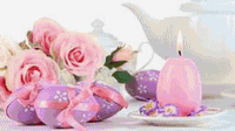 пасха - свеча, цветы, пасха, натюрморт - предпросмотр