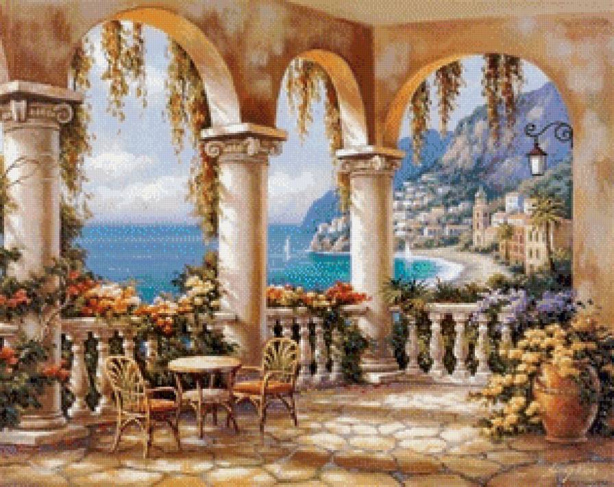 беседка у моря - море, пейзаж - предпросмотр