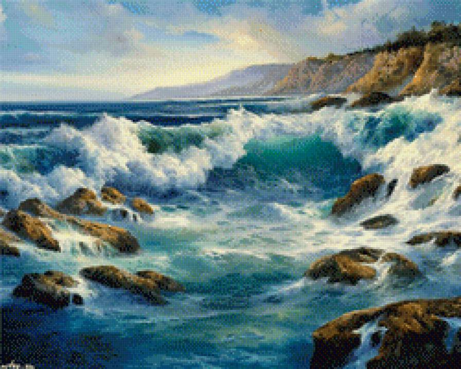 морской прибой - море, морской пейзаж - предпросмотр