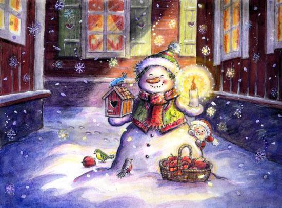 Снеговик - снеговик, зима - оригинал