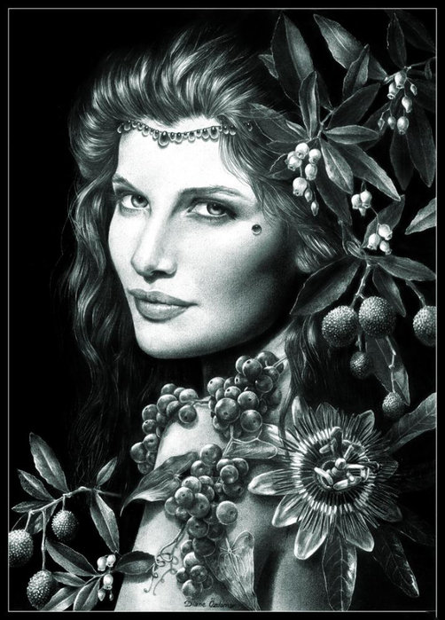 черно белое - картина, черный фон, монохром, девушка - оригинал